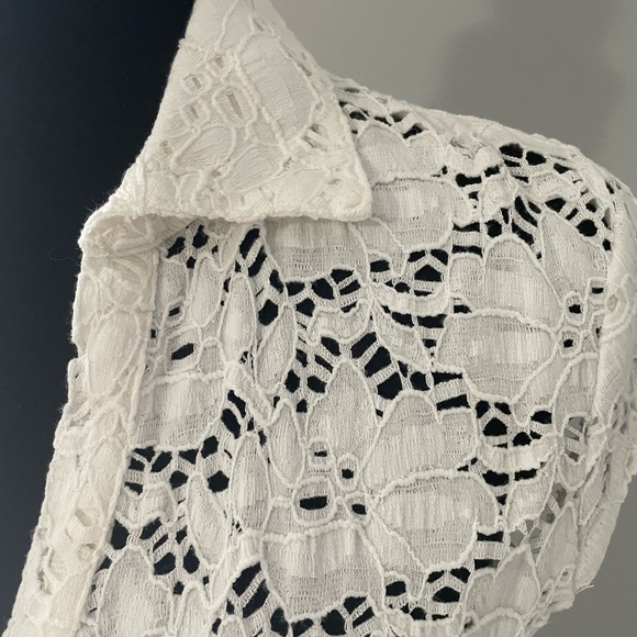 Maison Jules polo style lace look top in small - Picture 6 of 8